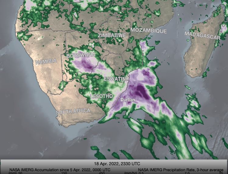Έντονες βροχοπτώσεις και πλημμύρες στη Νότια Αφρική στα μέσα Απριλίου