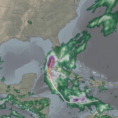 NASA: Εκτιμήσεις βροχοπτώσεων από τον τυφώνα Ian κατά την πορεία του προς τη FLORIDA στις 27 και 28 Σεπτεμβρίου 2022